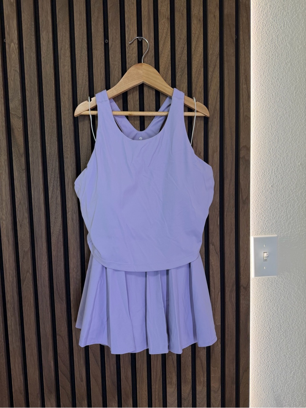 Lavender Athletic Racerback Tank with Skirt Overlay
